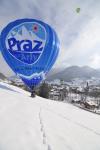 winter landing in Praz sur Arly, Savoy