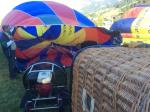 inflation of the hot air balloon close to Megeve