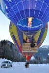 décollage hivernal des montgolfières depuis Praz sur Arly