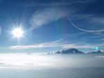Mont Blanc range above the fog 